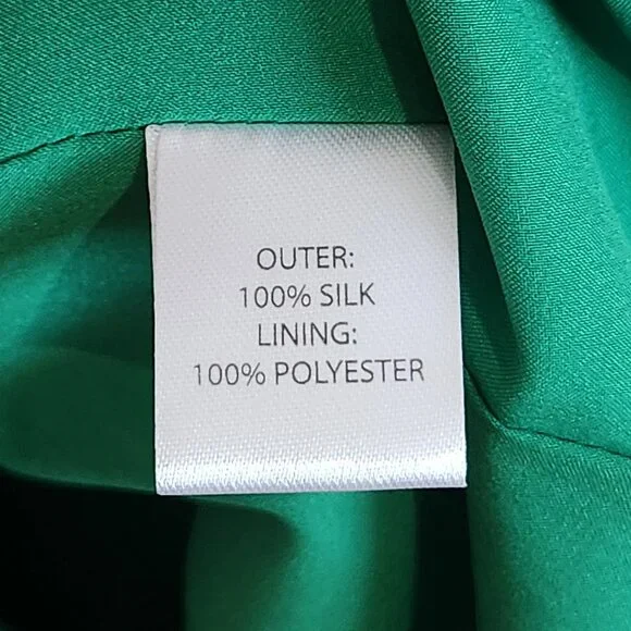 SALONI 100% Silk Green Bianca Midi Dress NWT Size 10 - Picture 12 of 17